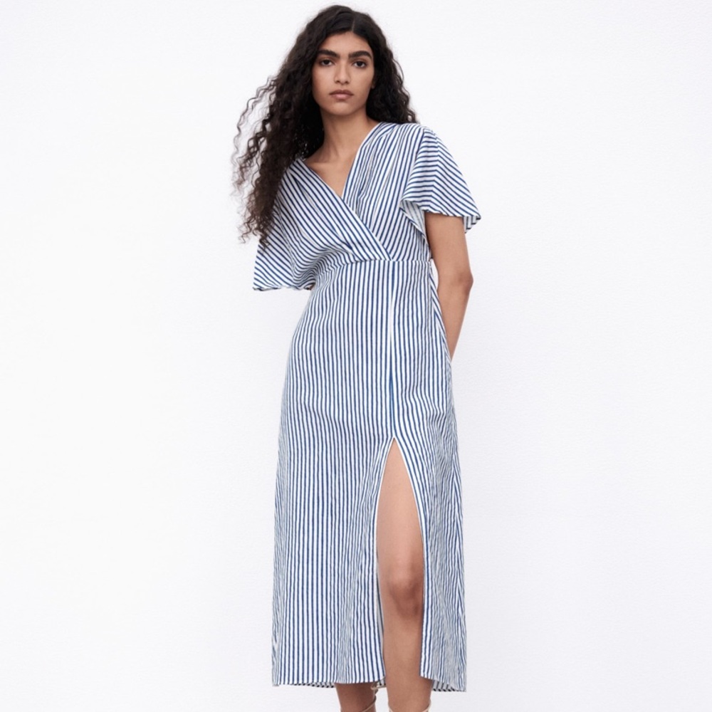Zara striped midi summer dress